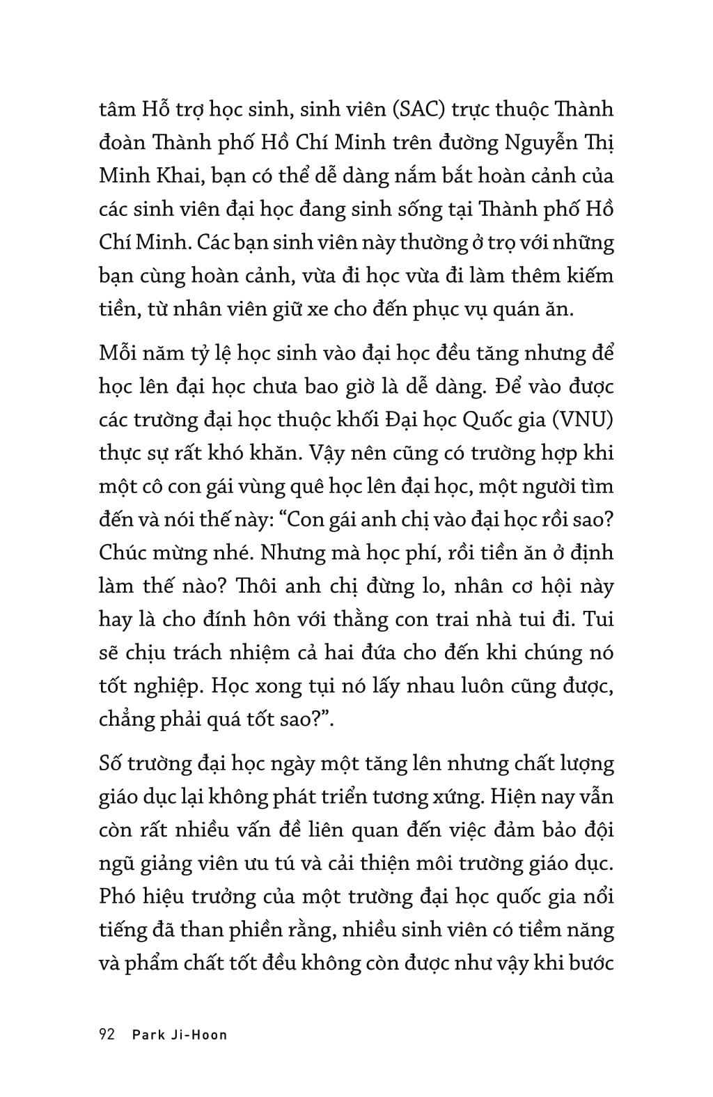 park tiên sinh sống giữa sài gòn