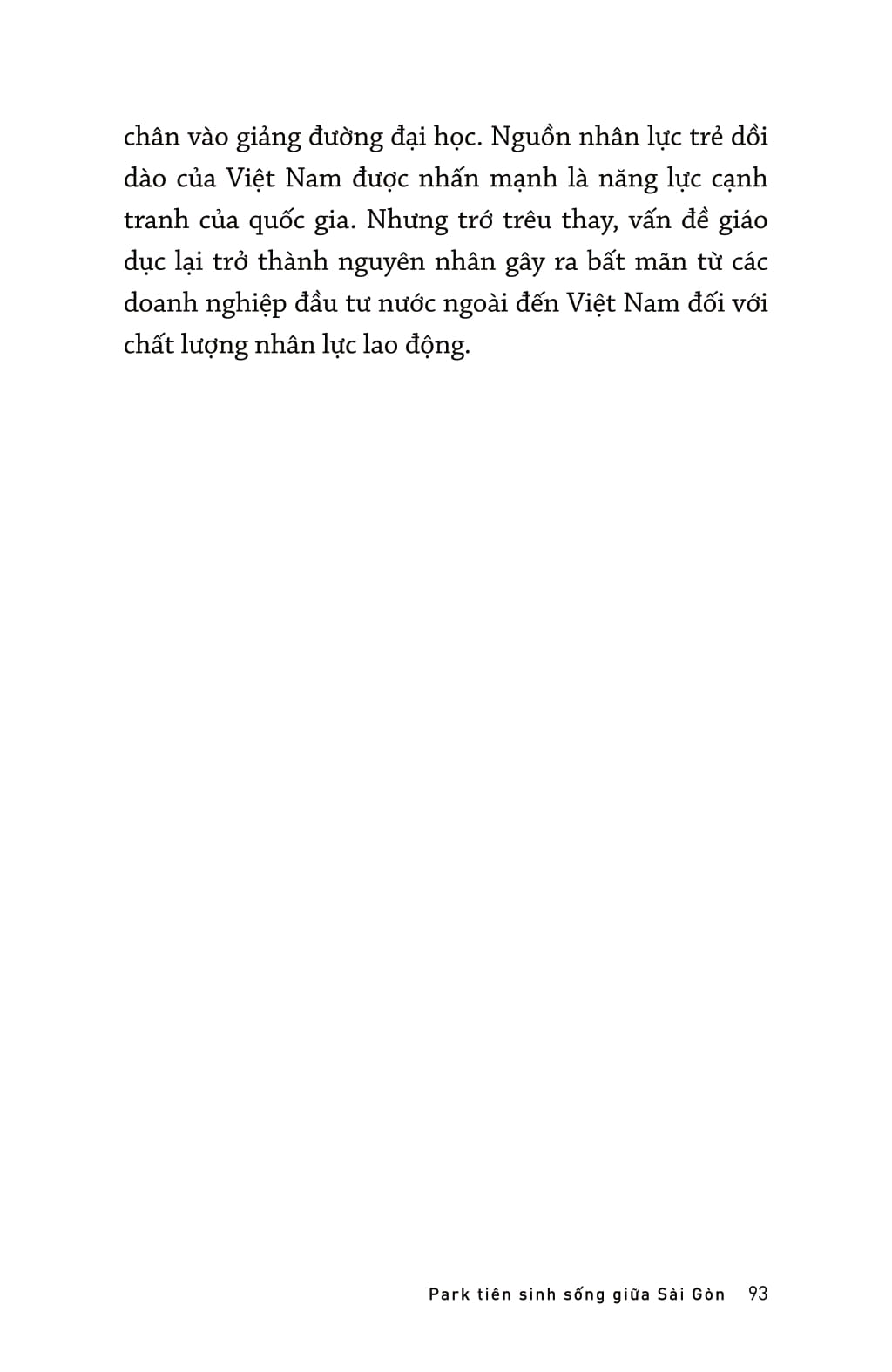 park tiên sinh sống giữa sài gòn