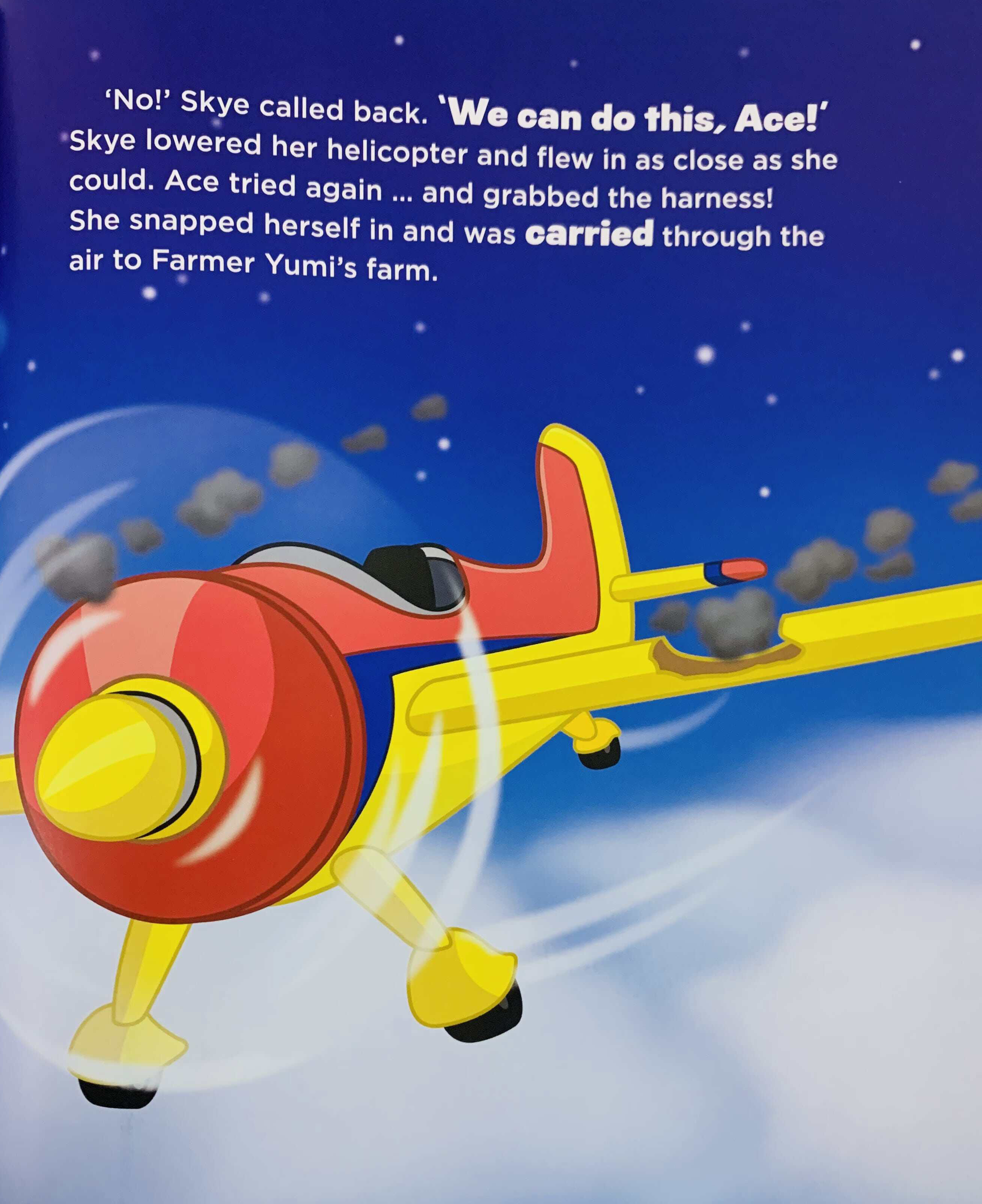 paw patrol high flying skye - storybook with bag tag
