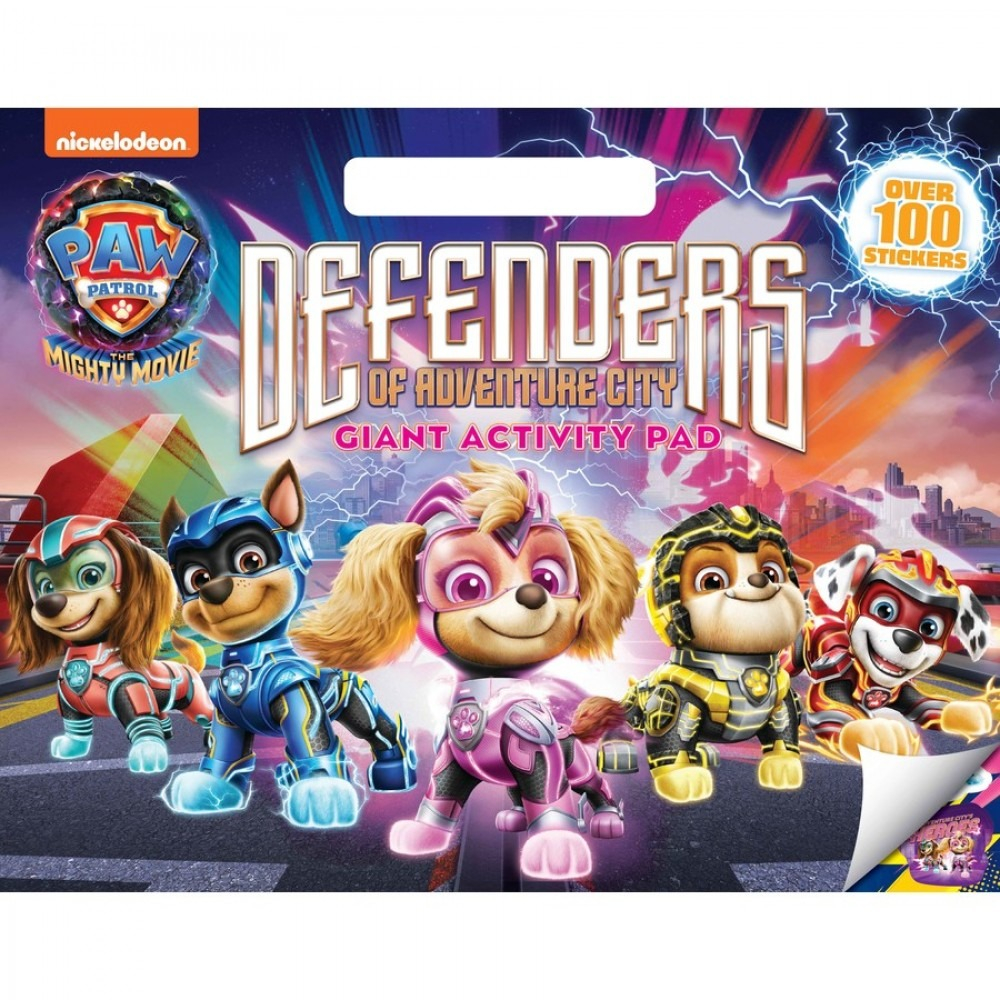 paw patrol - the mighty movie - defenders of adventure city - giant activity pad