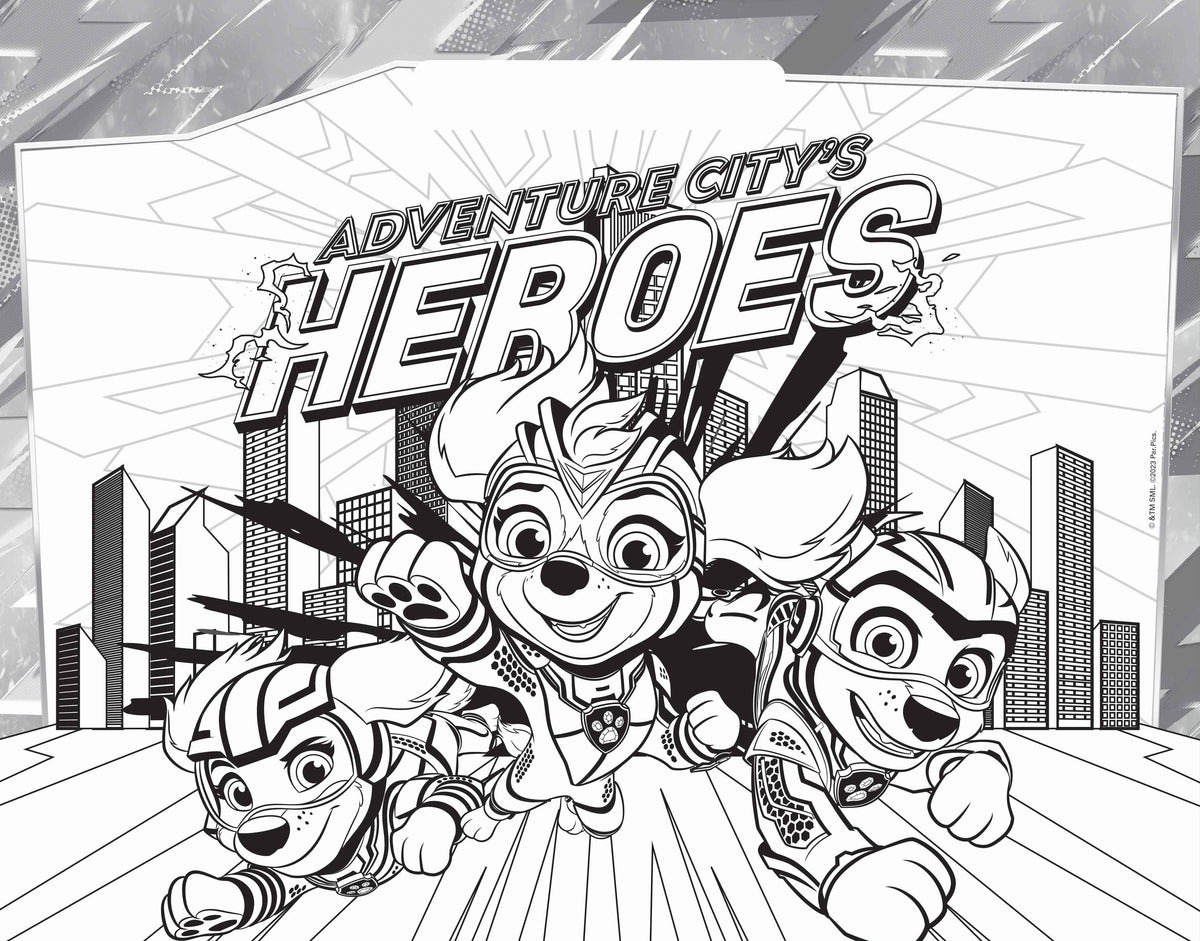 paw patrol - the mighty movie - defenders of adventure city - giant activity pad