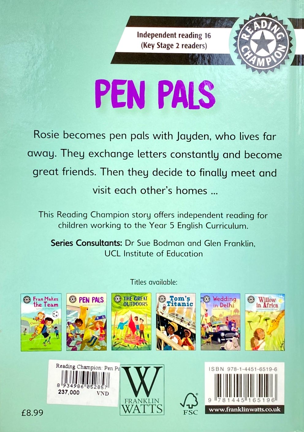 pen pals: independent reading 16 (reading champion)