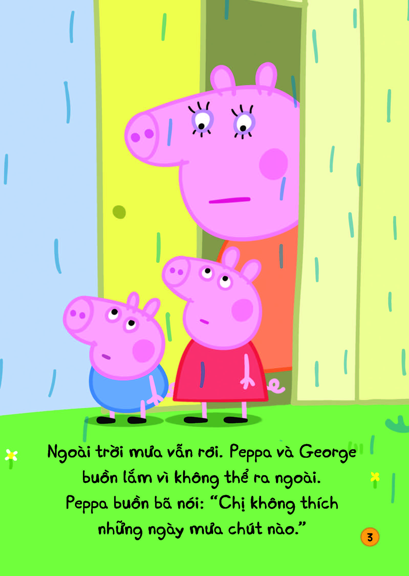 peppa pig - rainy day - một ngày mưa - song ngữ anh-việt