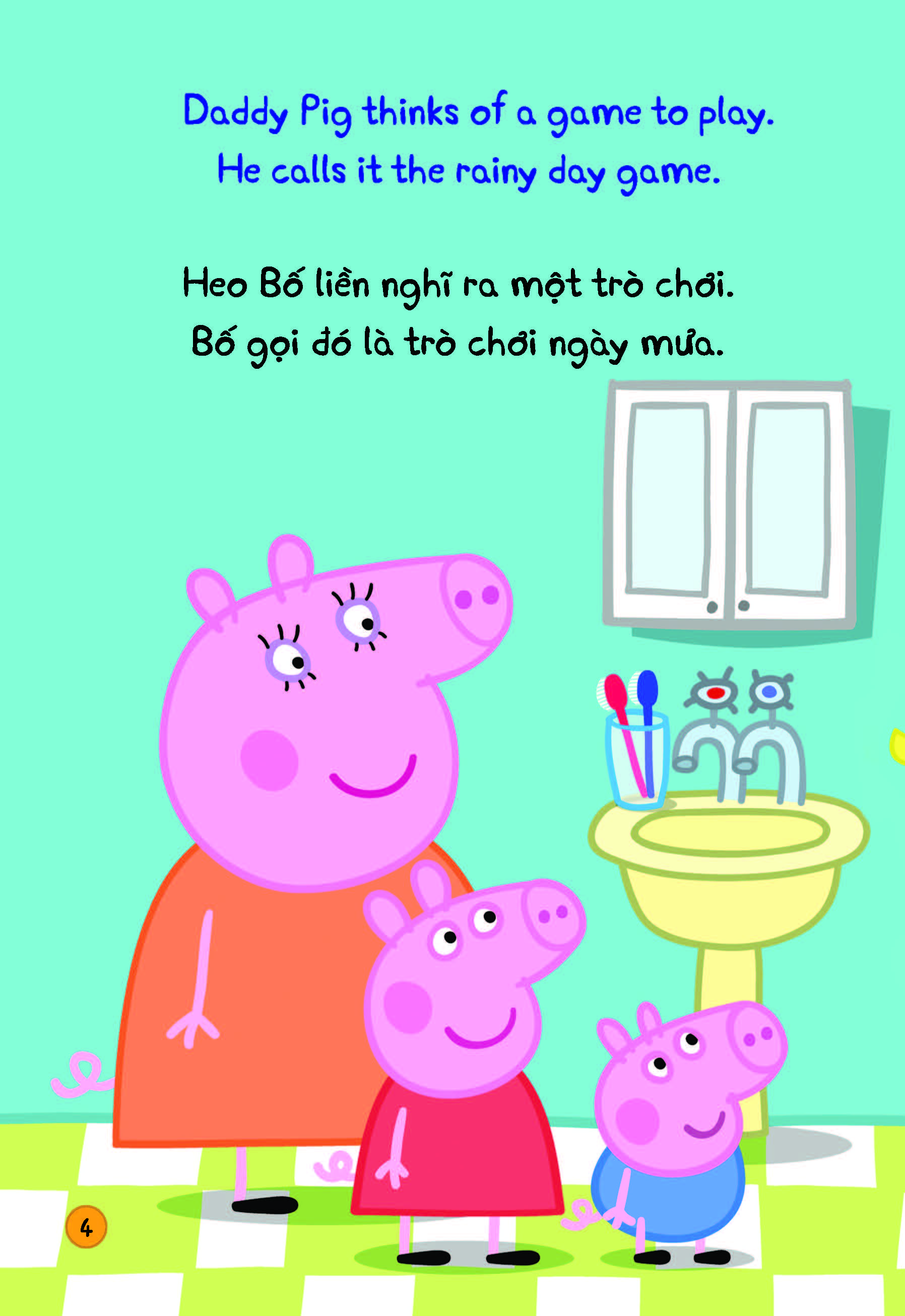 peppa pig - rainy day - một ngày mưa - song ngữ anh-việt