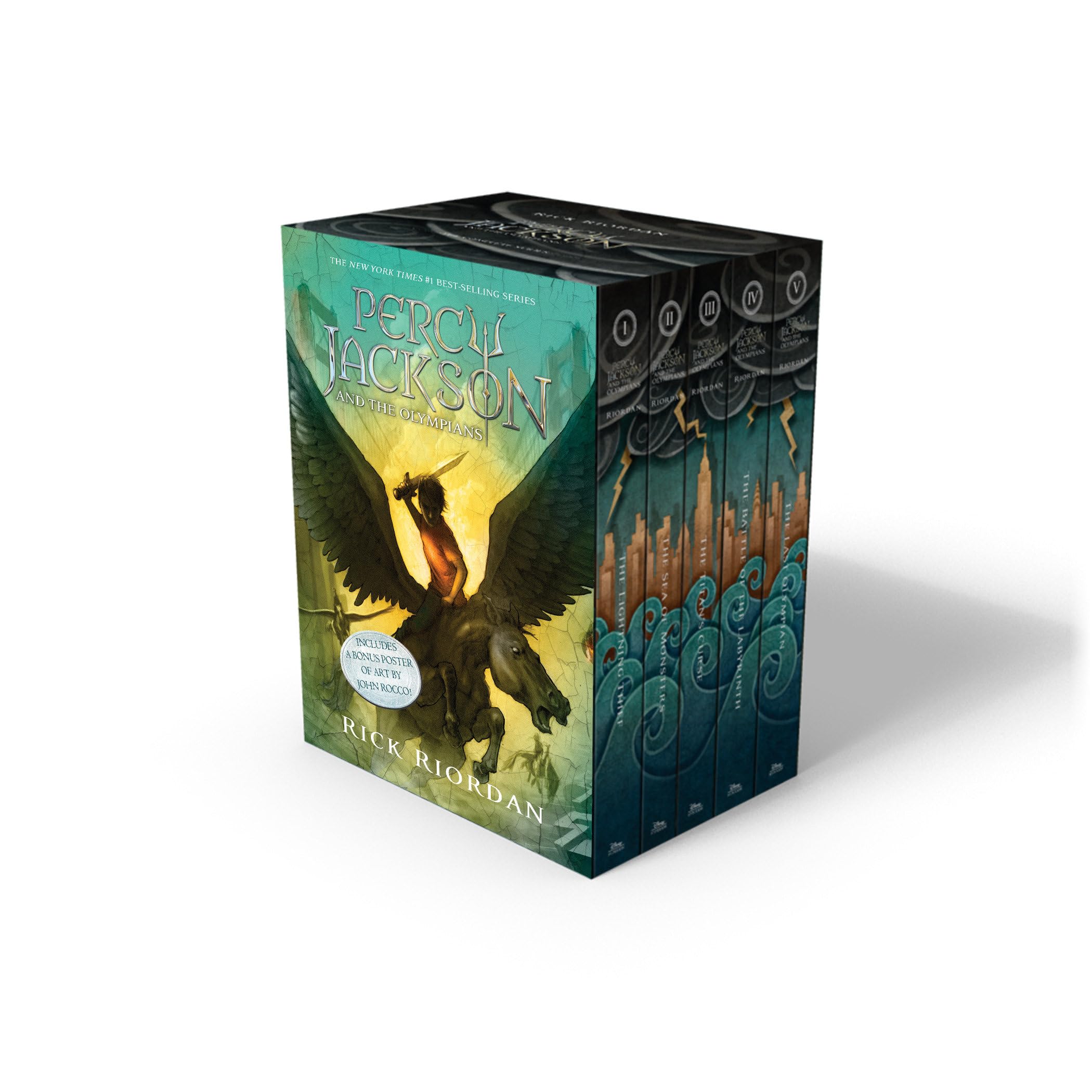 percy jackson and the olympians 5 book paperback boxed set (with poster)