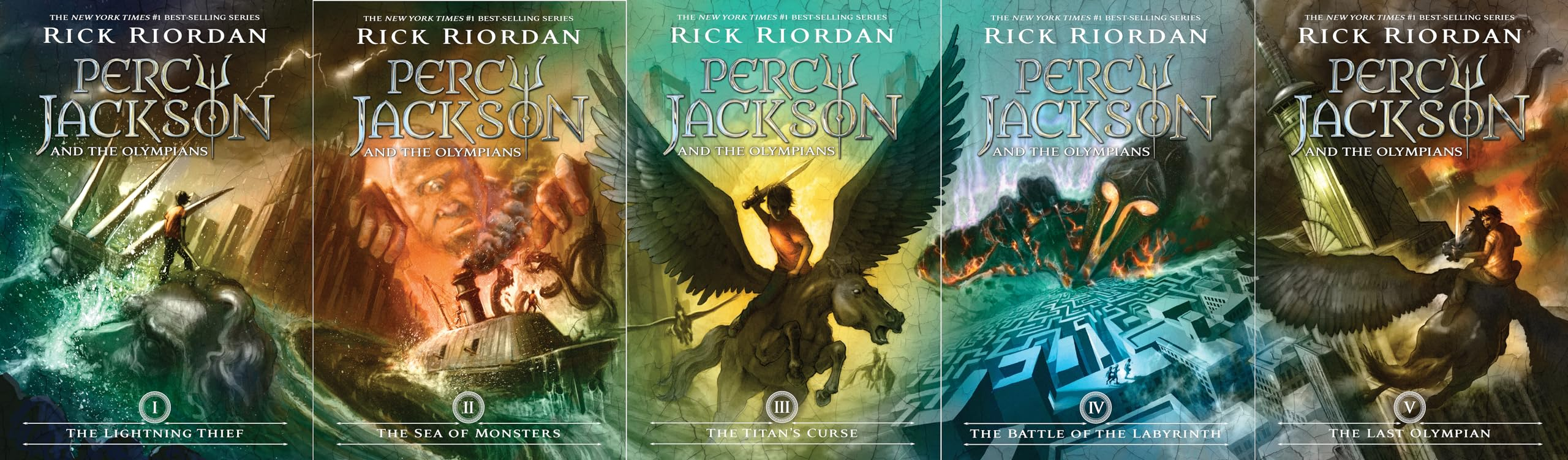 percy jackson and the olympians 5 book paperback boxed set (with poster)