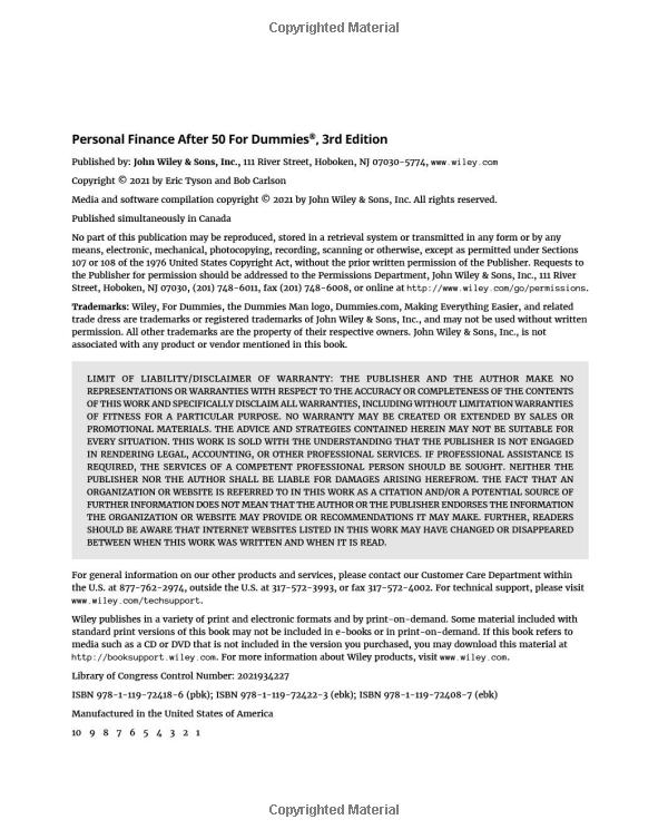 personal finance after 50 for dummies 3rd edition