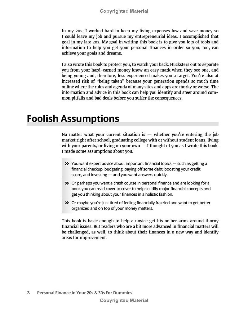 personal finance in your 20s & 30s for dummies - 3rd edition