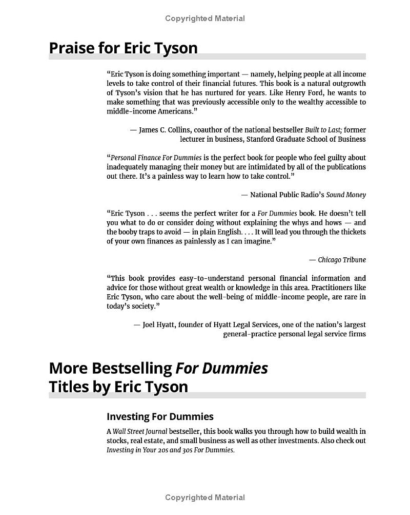 personal finance in your 20s & 30s for dummies - 3rd edition