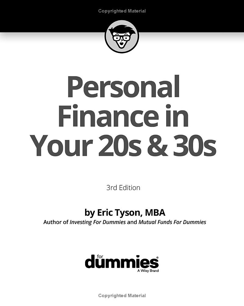personal finance in your 20s & 30s for dummies - 3rd edition