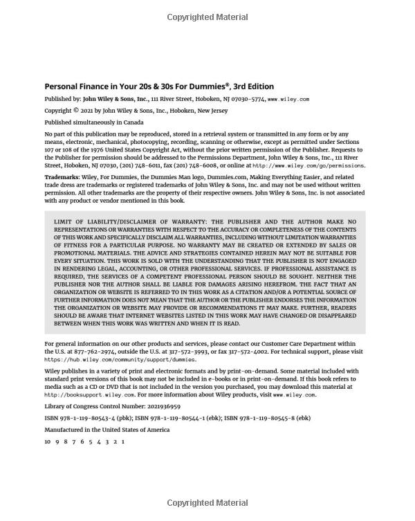 personal finance in your 20s & 30s for dummies - 3rd edition