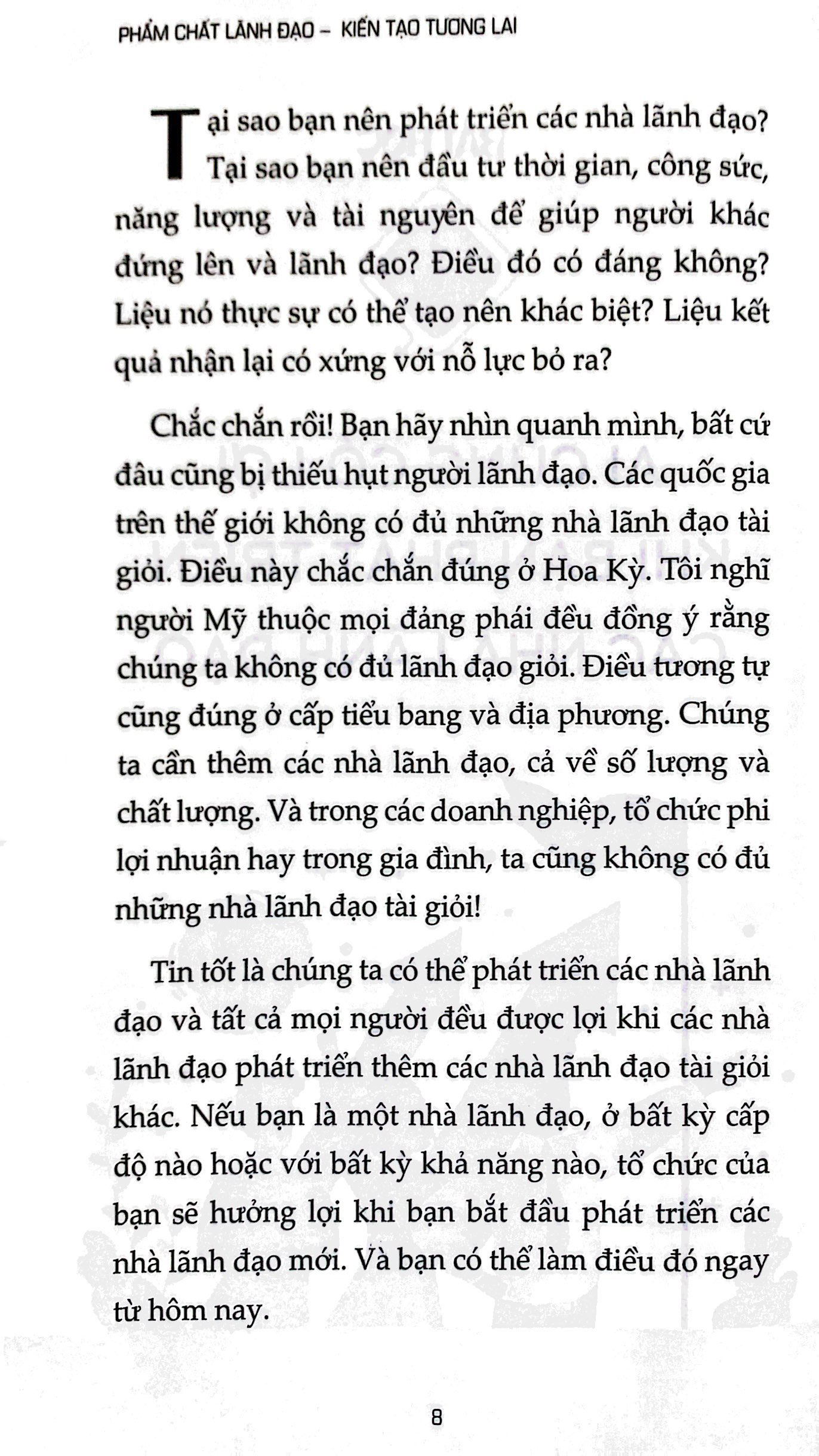 phẩm chất lãnh đạo - kiến tạo tương lai