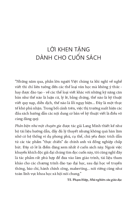 phản biện như một chuyên gia - lập luận sắc bén và tư duy hiệu quả
