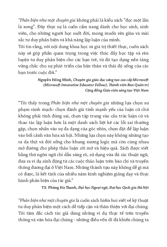 phản biện như một chuyên gia - lập luận sắc bén và tư duy hiệu quả