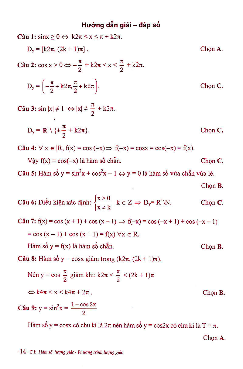 phân dạng và phương pháp giải các dạng bài tập trắc nghiệm đại số - giải tích 11