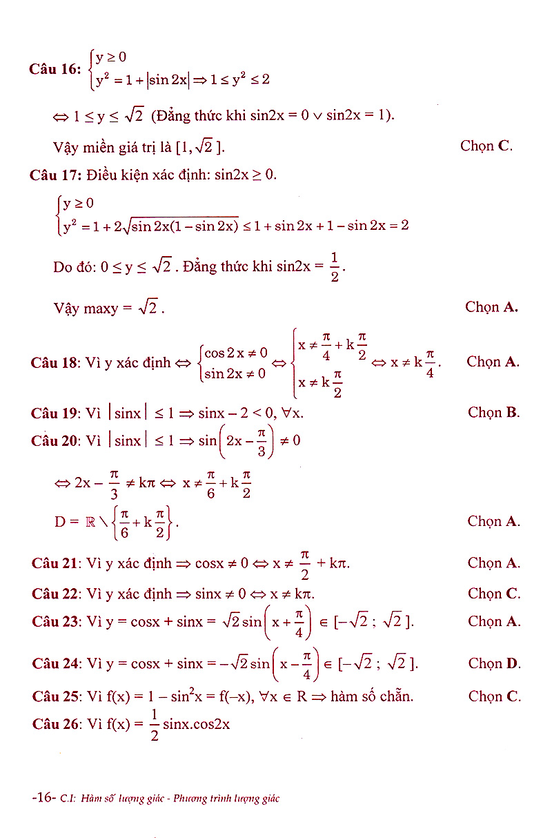 phân dạng và phương pháp giải các dạng bài tập trắc nghiệm đại số - giải tích 11
