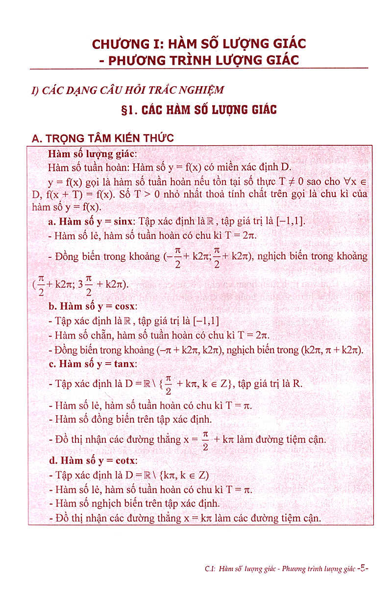 phân dạng và phương pháp giải các dạng bài tập trắc nghiệm đại số - giải tích 11