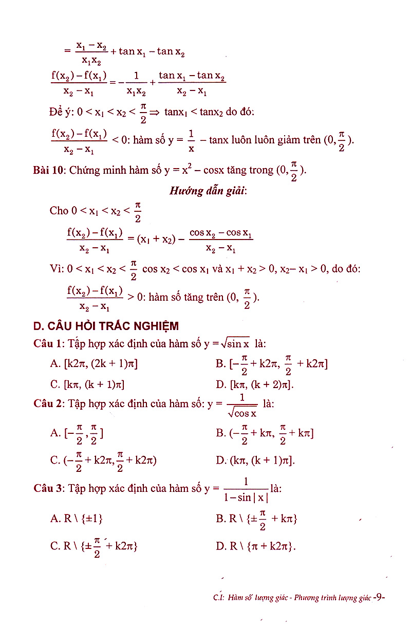 phân dạng và phương pháp giải các dạng bài tập trắc nghiệm đại số - giải tích 11