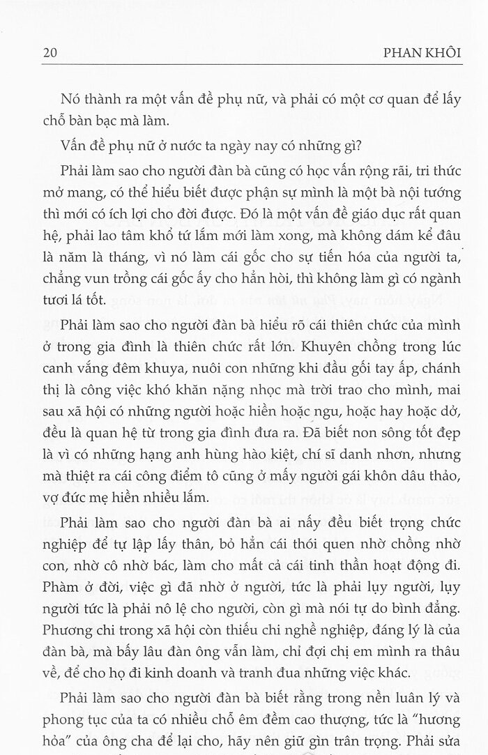 phan khôi - vấn đề phụ nữ nước ta (tái bản 2018)
