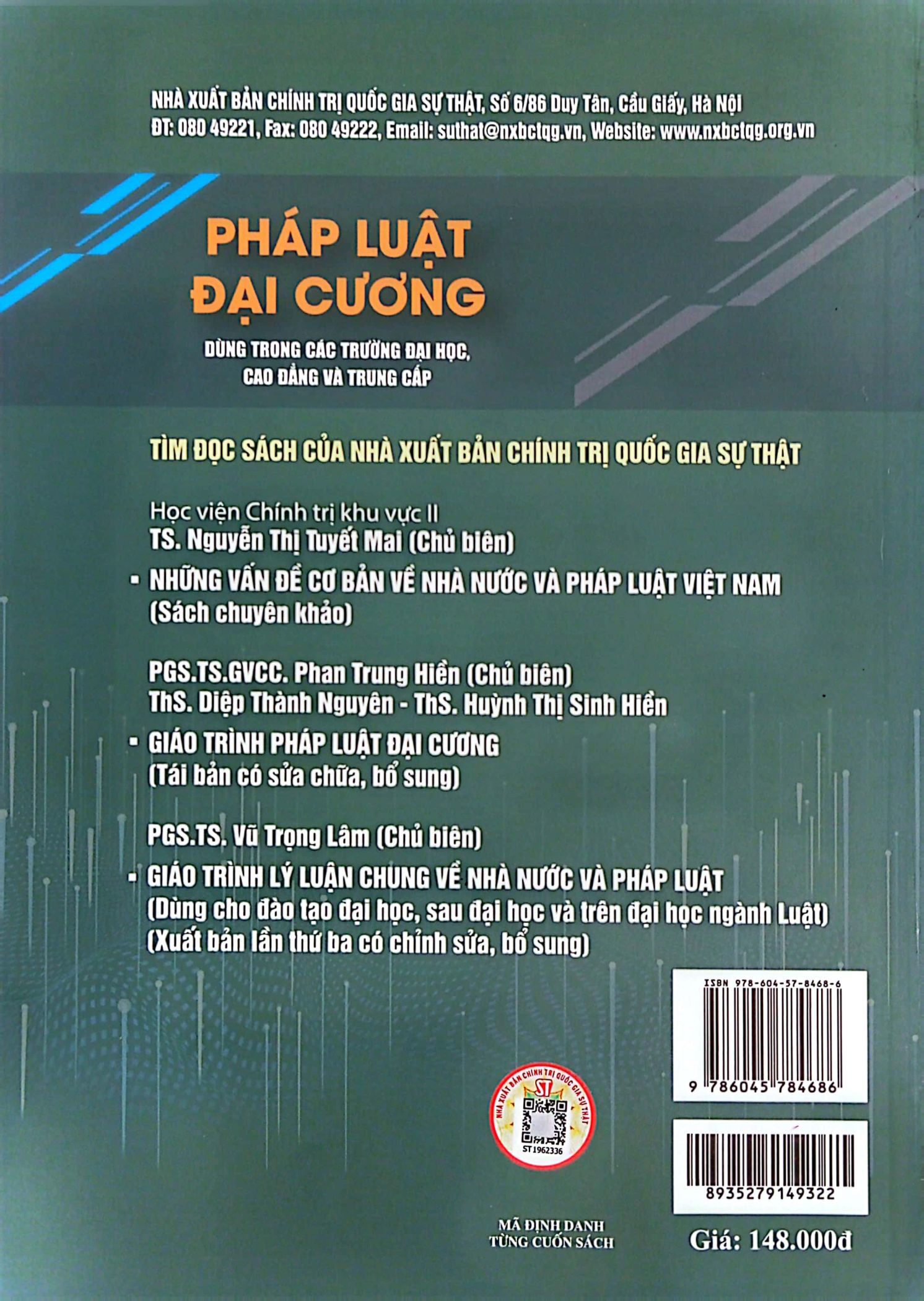 pháp luật đại cương - dùng trong các trường đại học, cao đẳng và trung cấp (xuất bản lần thứ 20, có sửa chữa, bổ sung)