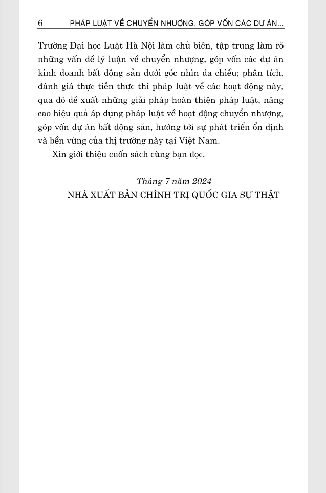 pháp luật về chuyển nhượng, góp vốn các dự án bất động sản của doanh nghiệp kinh doanh bất động sản