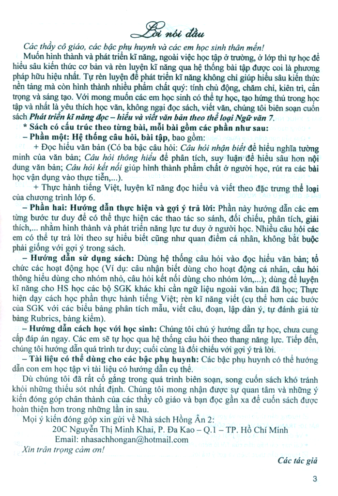 phát triển kĩ năng đọc-hiểu và viết văn bản theo thể loại ngữ văn 7 (bám sát sgk kết nối tri thức với cuộc sống)