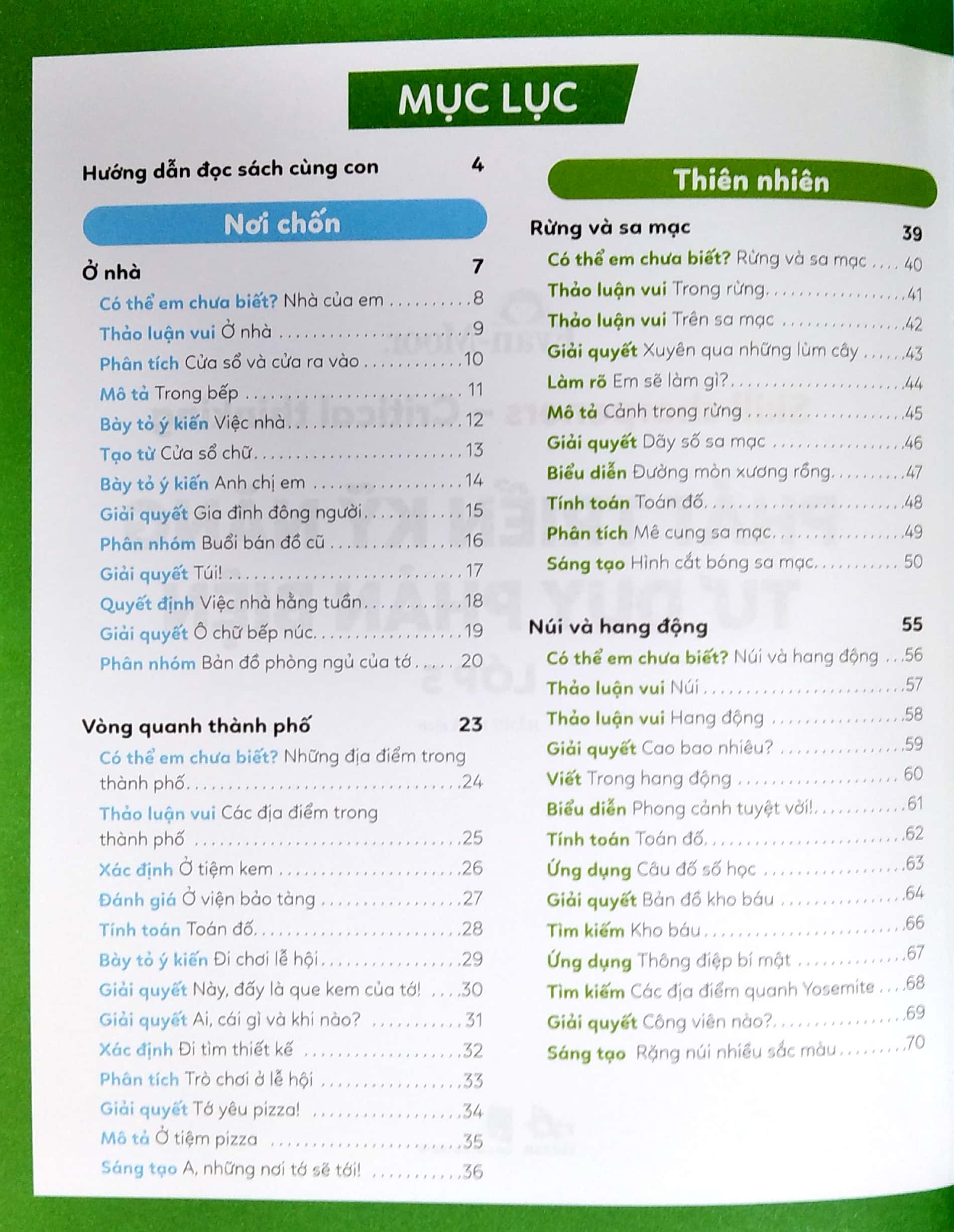 phát triển kỹ năng tư duy phản biện - lớp 5