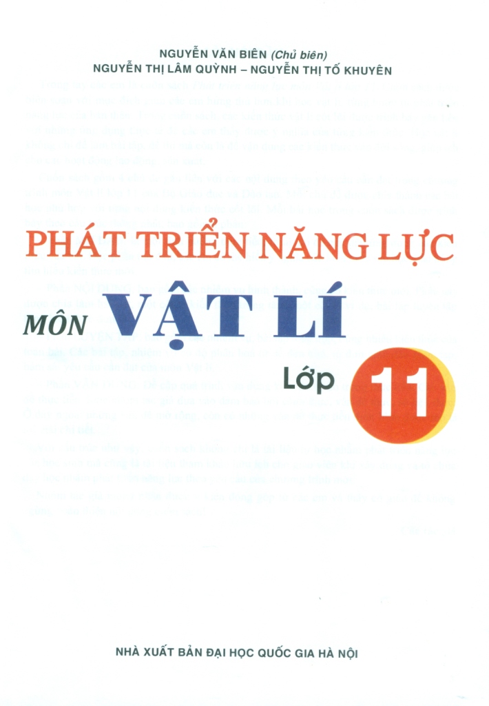 phát triển năng lực môn vật lí - lớp 11