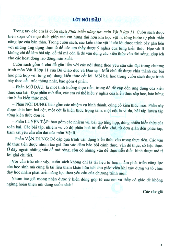 phát triển năng lực môn vật lí - lớp 11