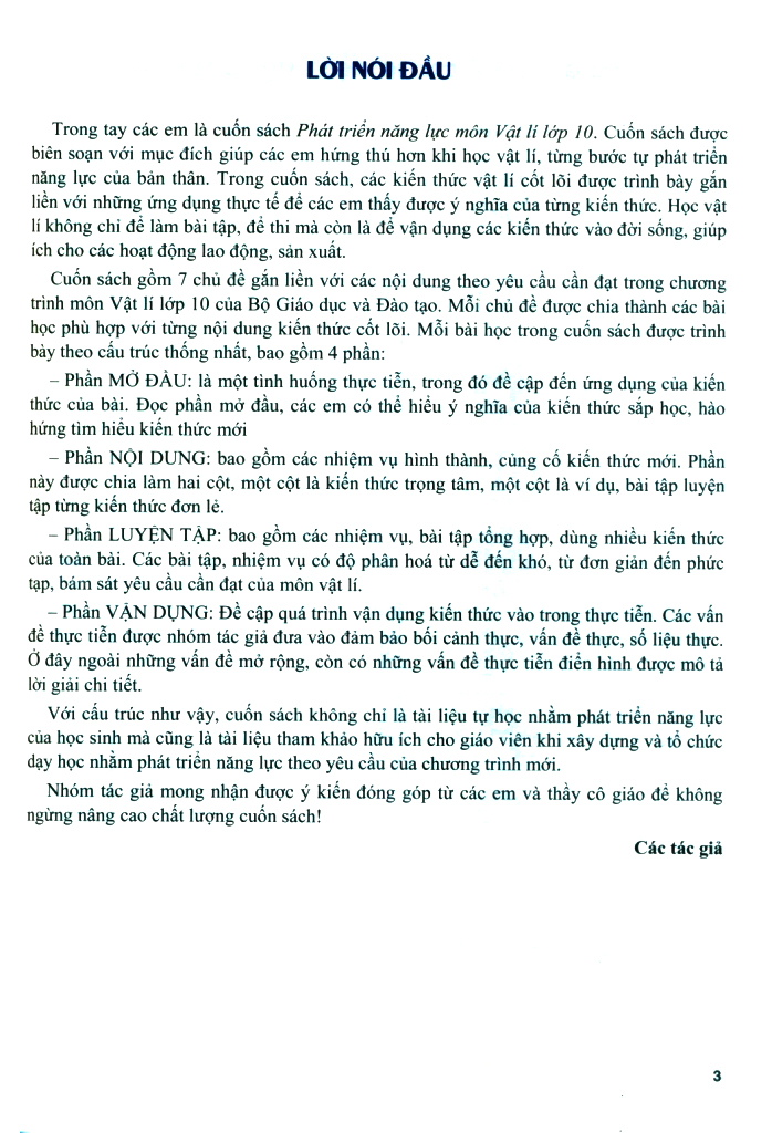 phát triển năng lực môn vật lý - lớp 10