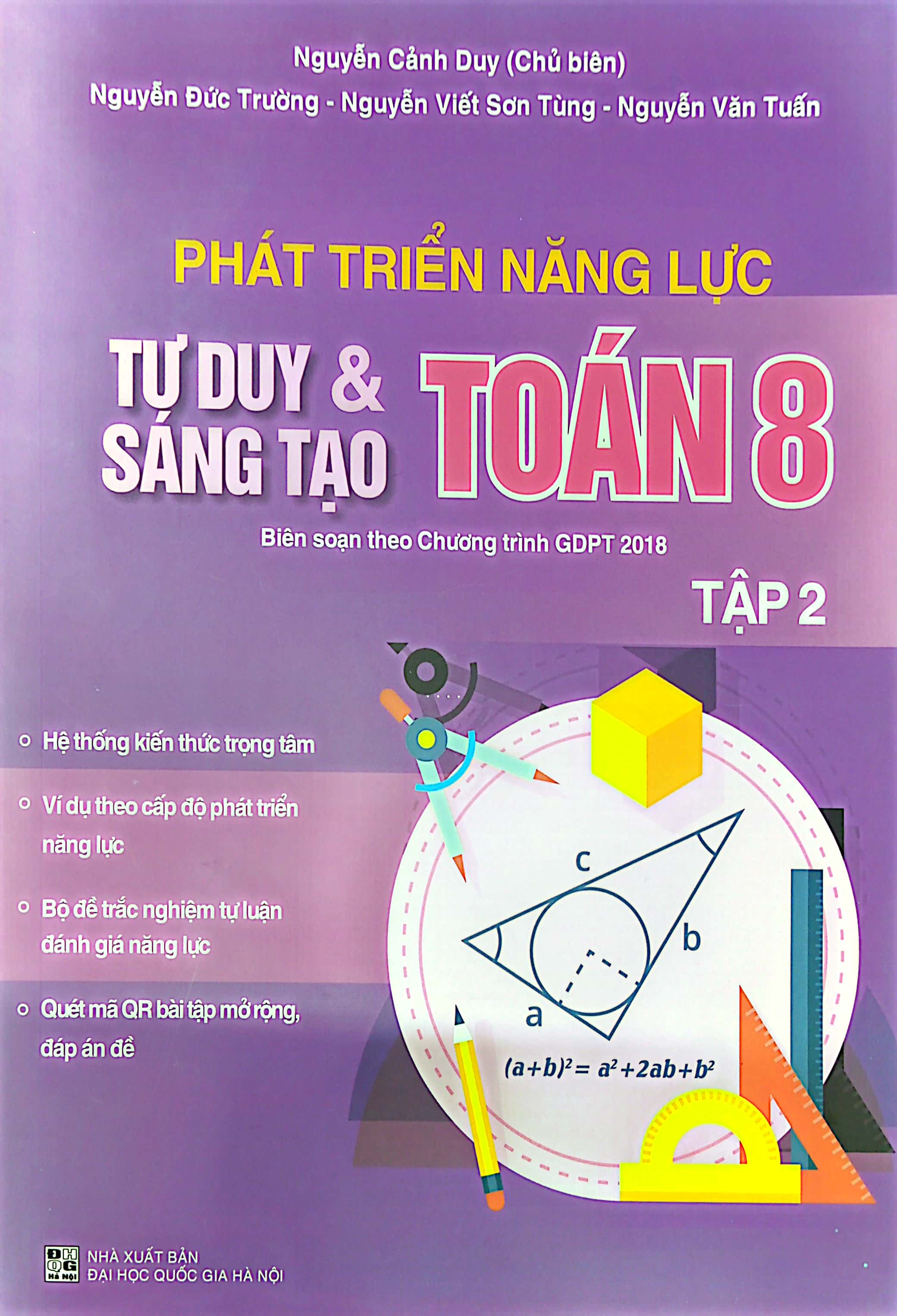 phát triển năng lực tư duy và sáng tạo toán 8 - tập 2 (biên soạn theo chương trình giáo dục phổ thông 2018)