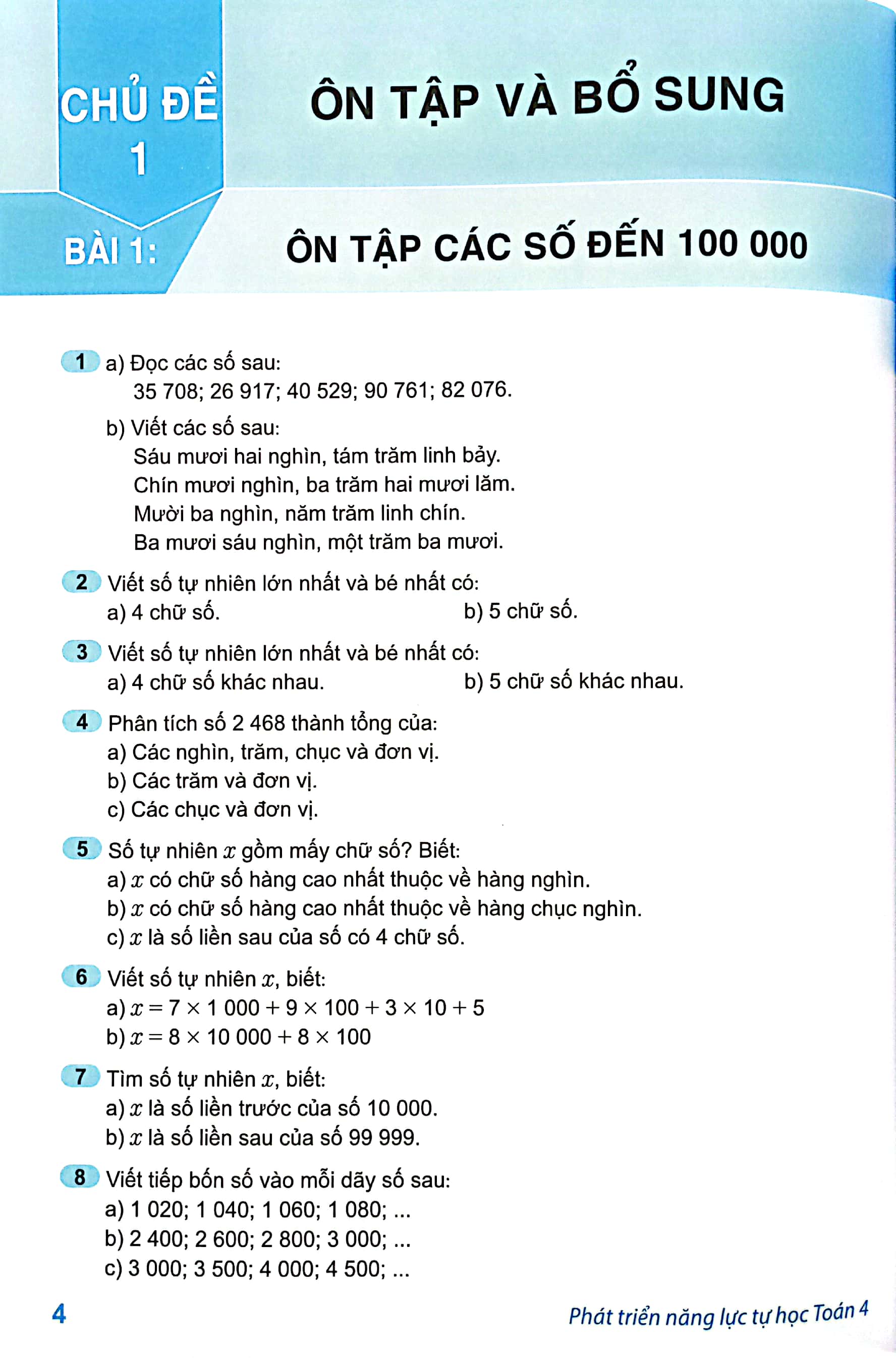 phát triển năng lực tự học toán 4 (biên soạn theo chương trình giáo dục phổ thông mới)