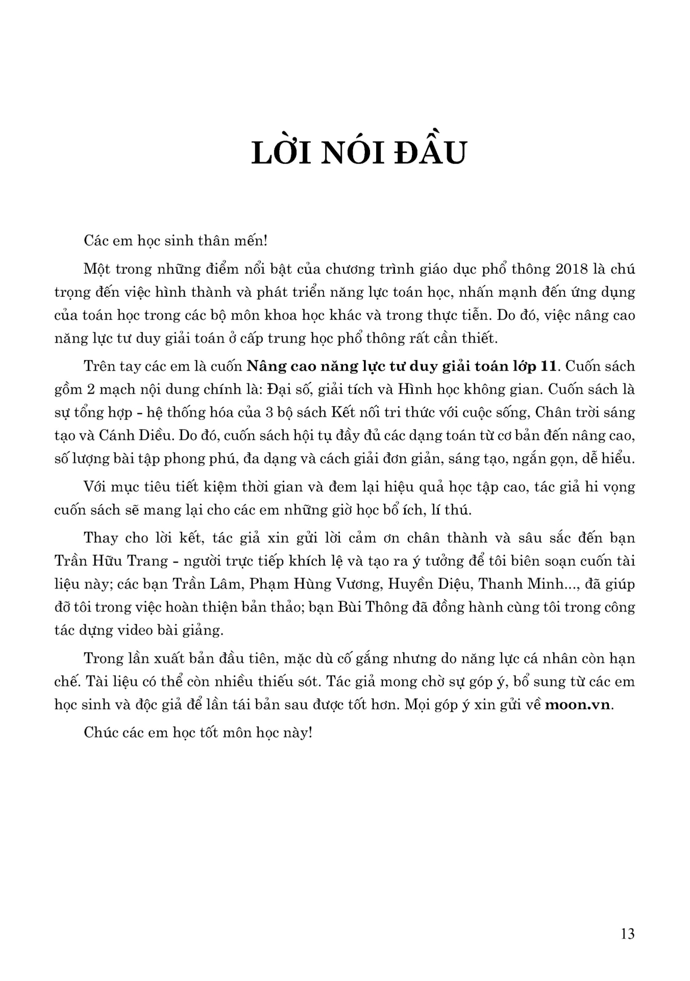 phát triển năng lực và tư duy giải toán lớp 11