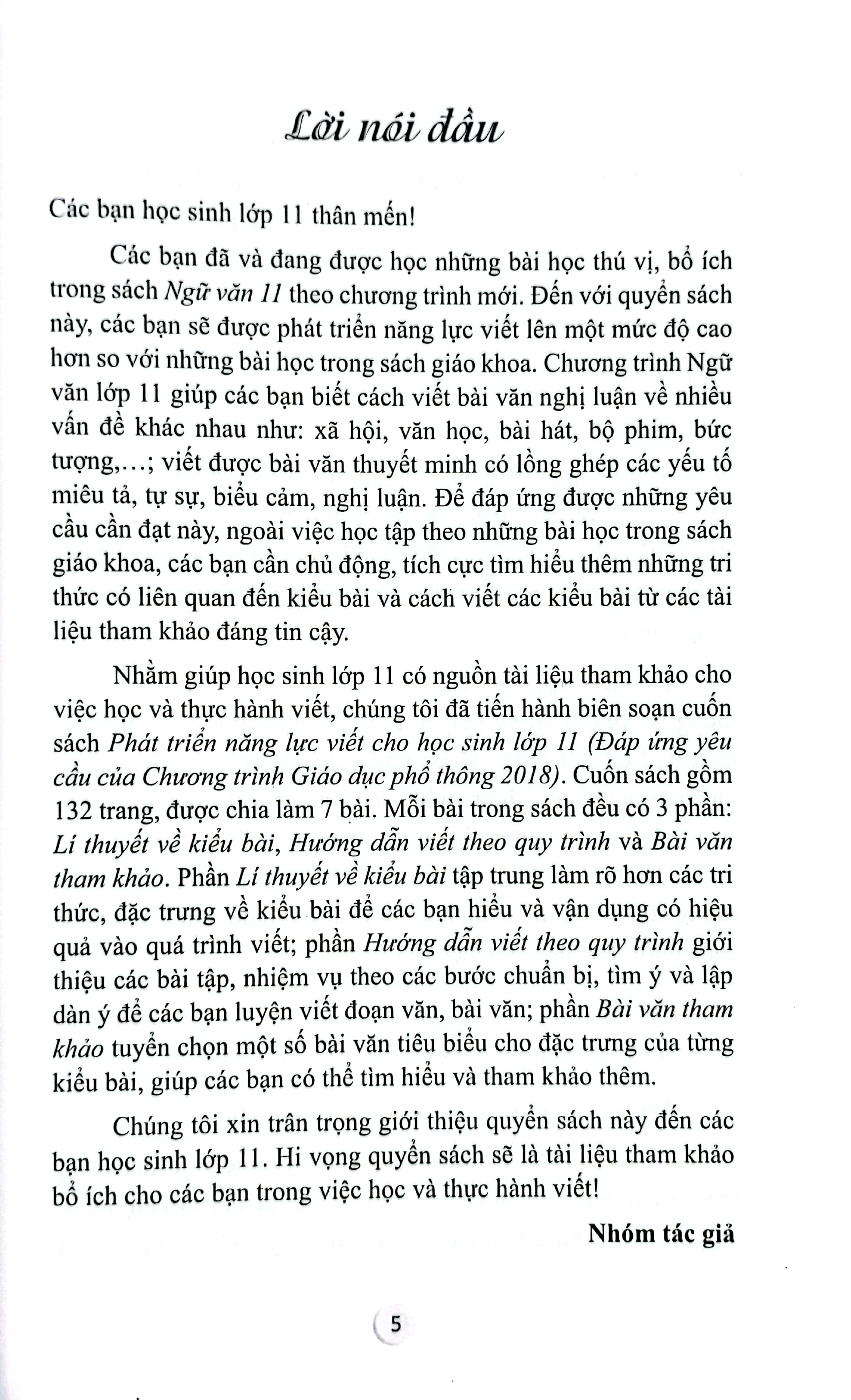 phát triển năng lực viết cho học sinh lớp 11