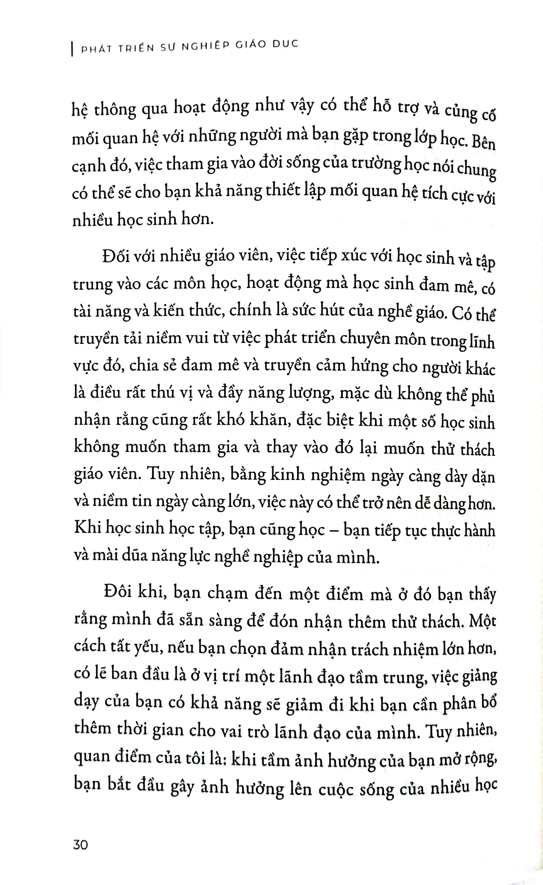 phát triển sự nghiệp giáo dục - cẩm nang dành cho giáo viên quản lí cấp trung và lãnh đạo trường học