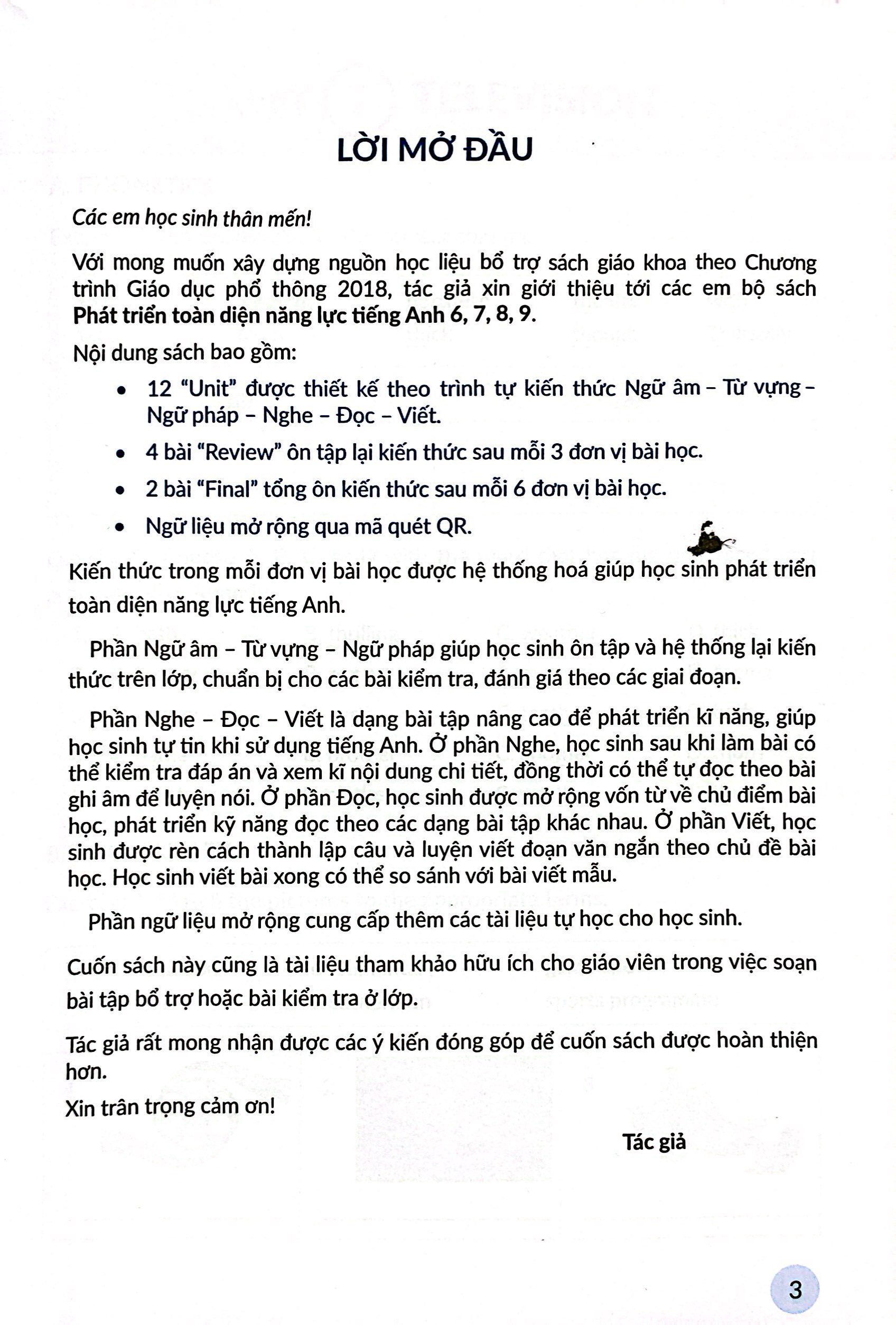 phát triển toán diện năng lực tiếng anh 6 - tập 2 (theo chương trình giáo dục phổ thông 2018)