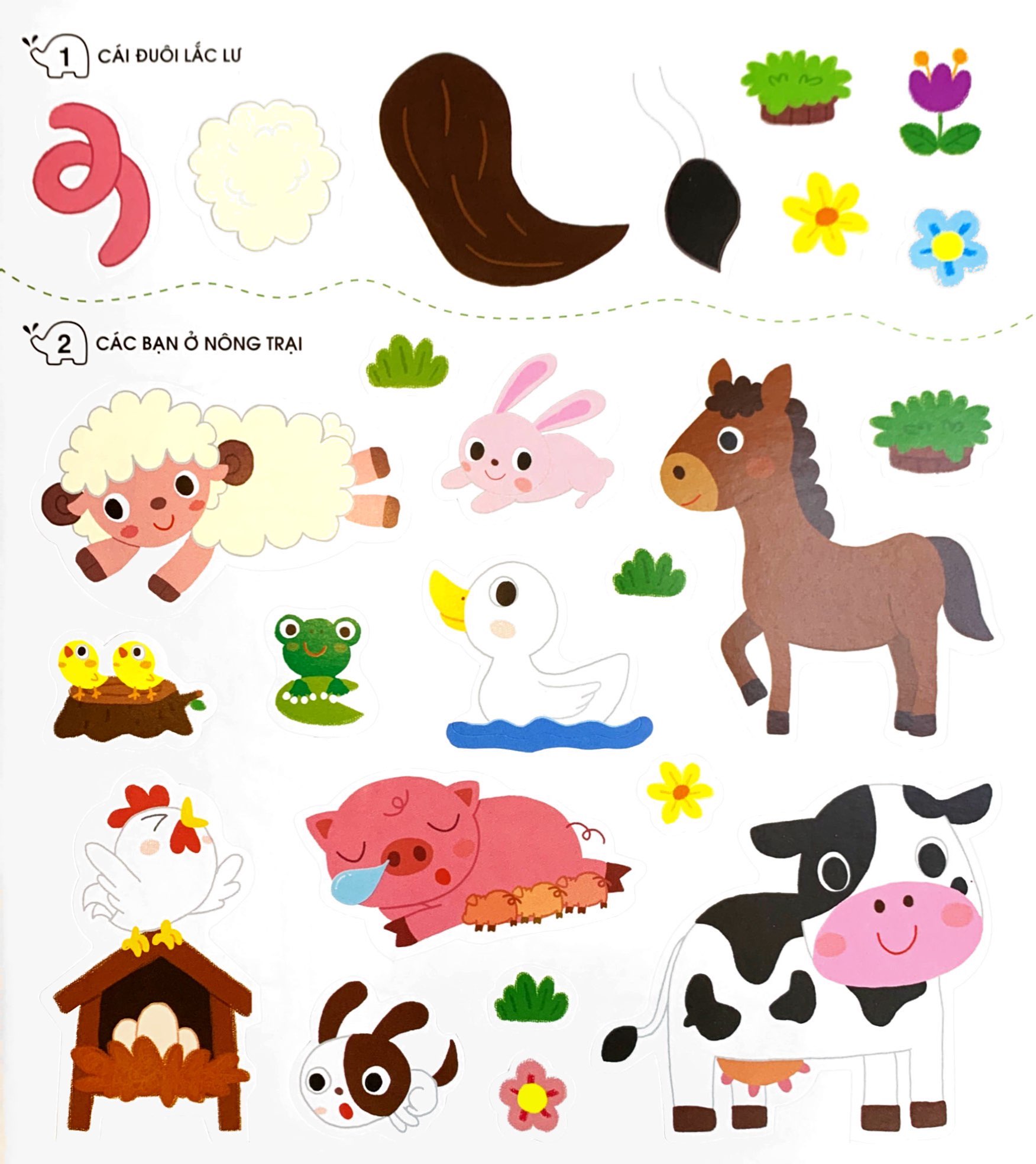 phát triển trí não cho trẻ qua tô-dán và nối hình - động vật