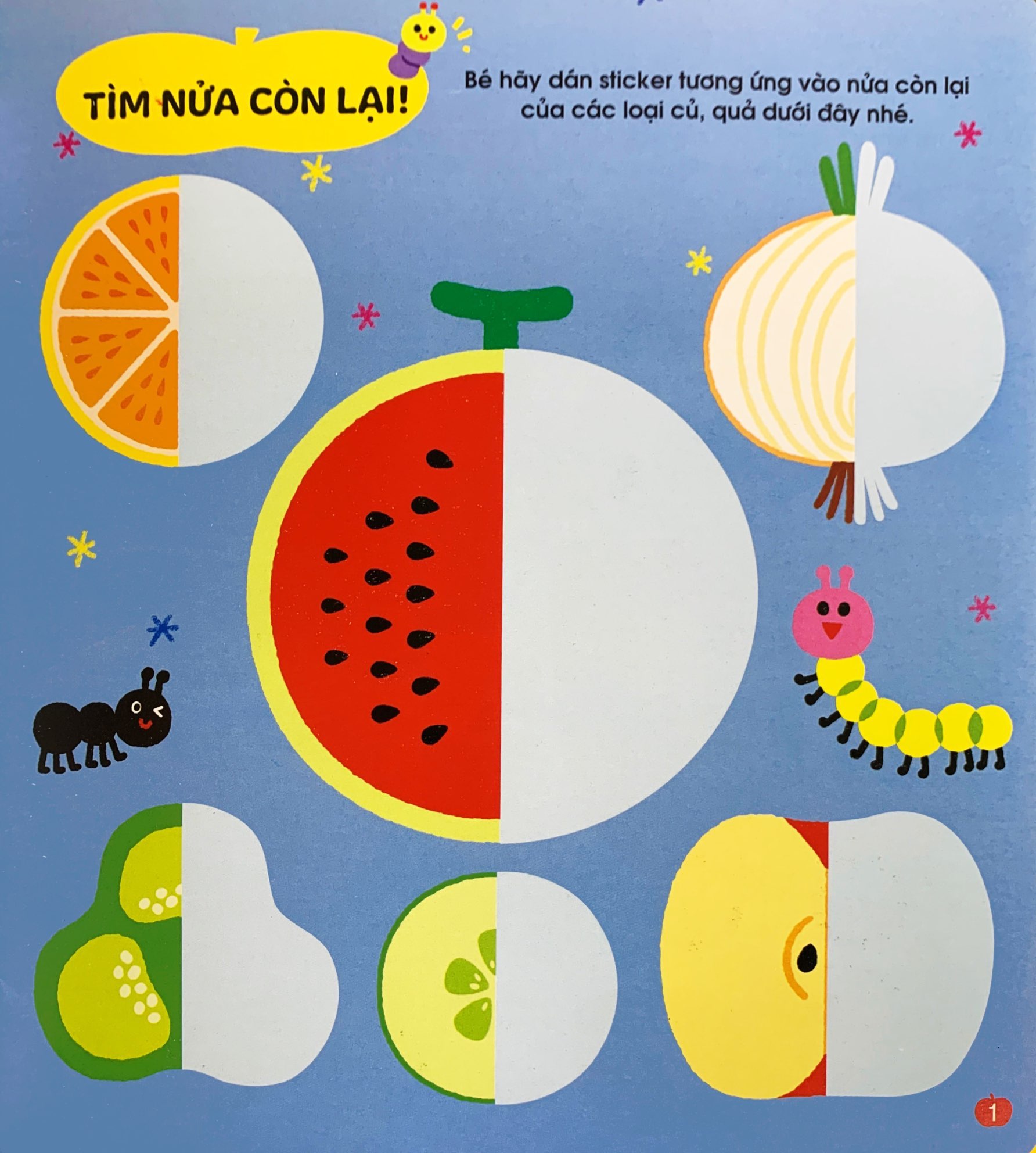 phát triển trí não cho trẻ qua tô-dán và nối hình - món ăn