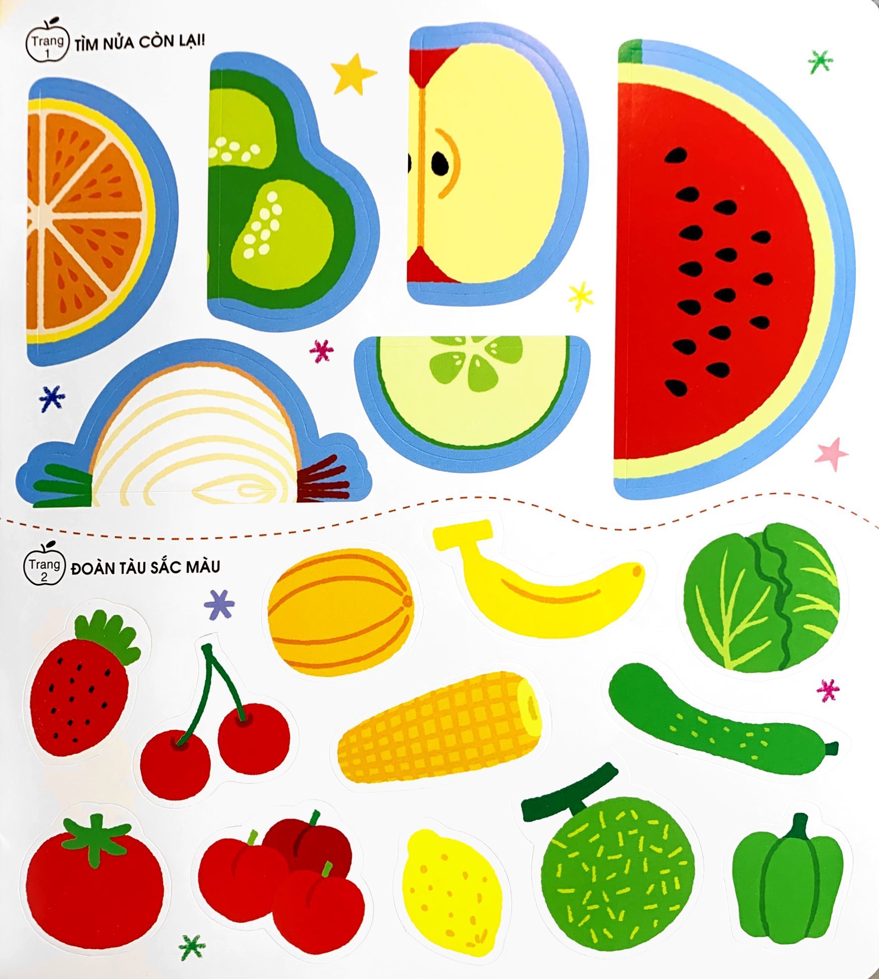 phát triển trí não cho trẻ qua tô-dán và nối hình - món ăn