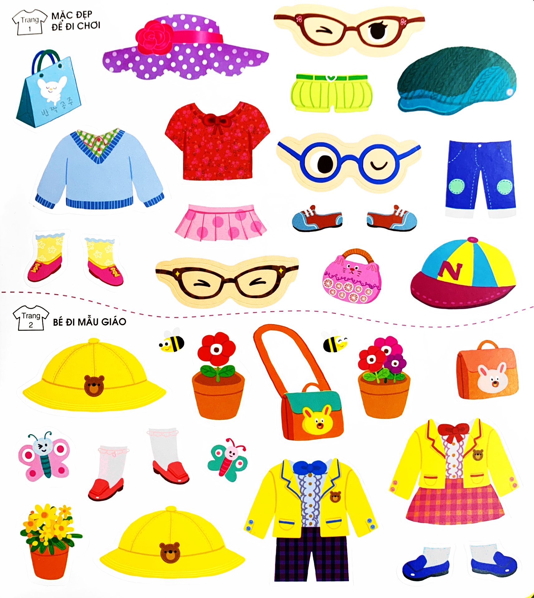 phát triển trí não cho trẻ qua tô-dán và nối hình - trang phục