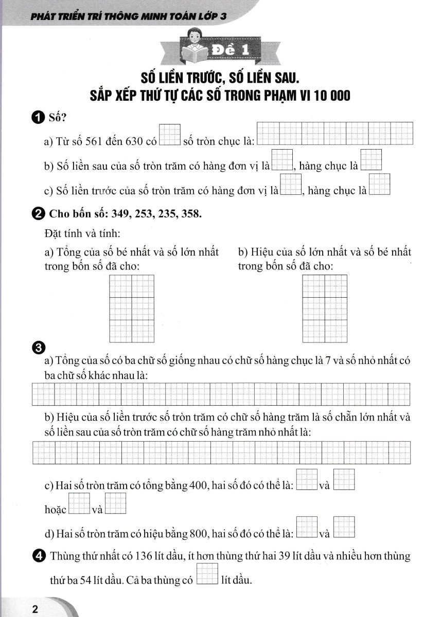 phát triển trí thông minh toán lớp 3