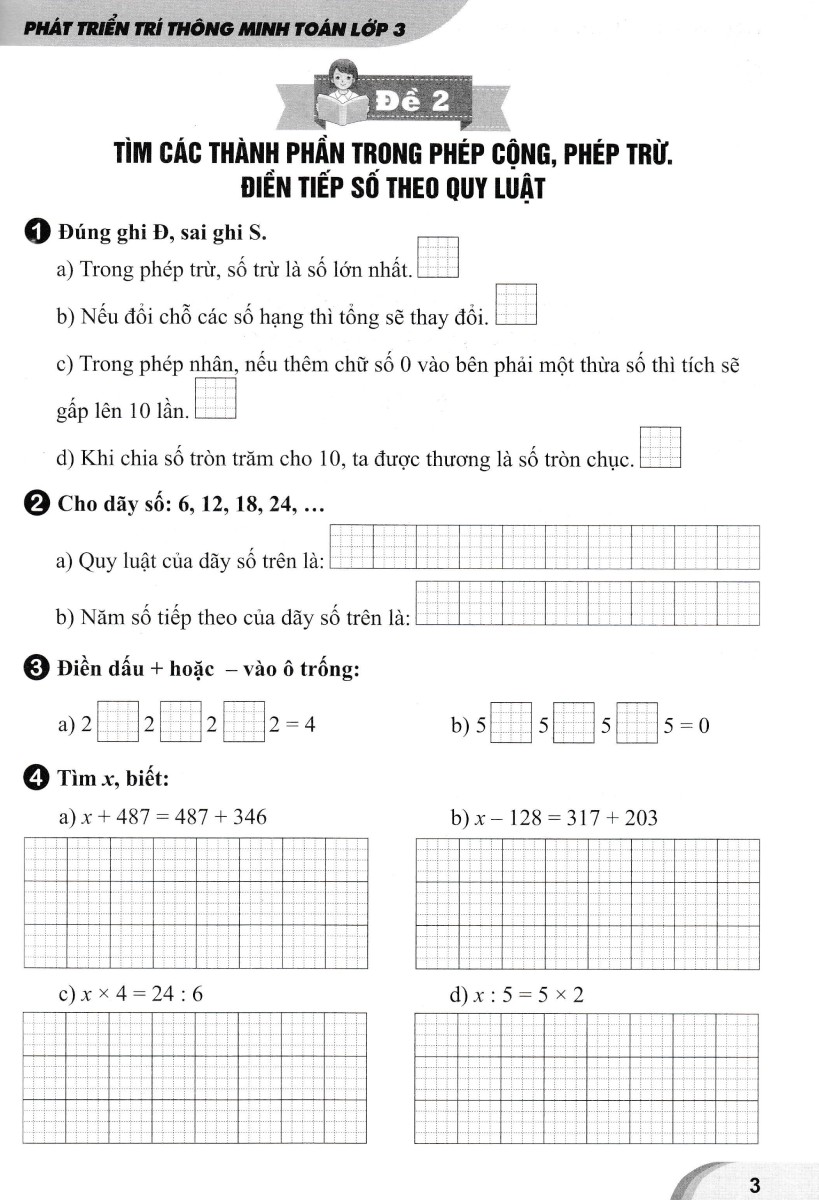 phát triển trí thông minh toán lớp 3