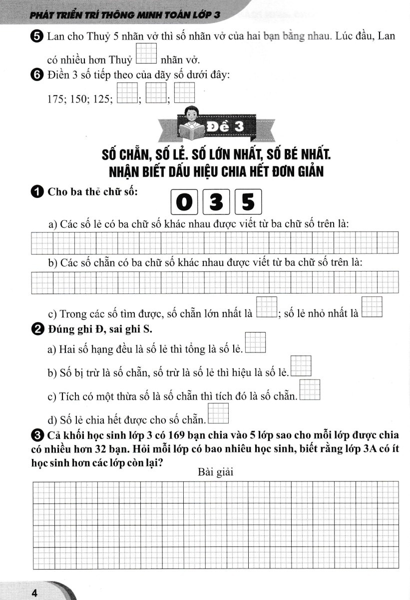 phát triển trí thông minh toán lớp 3