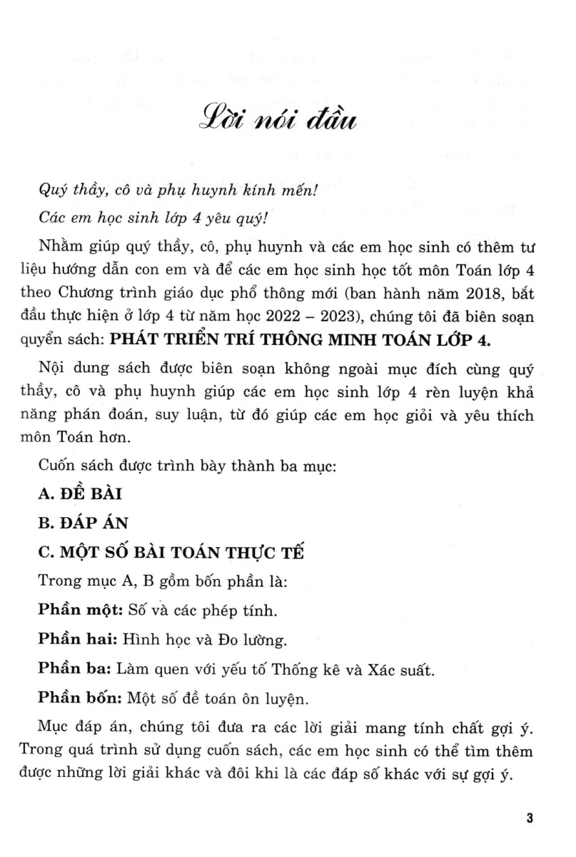 Phát Triển Trí Thông Minh Toán Lớp 4