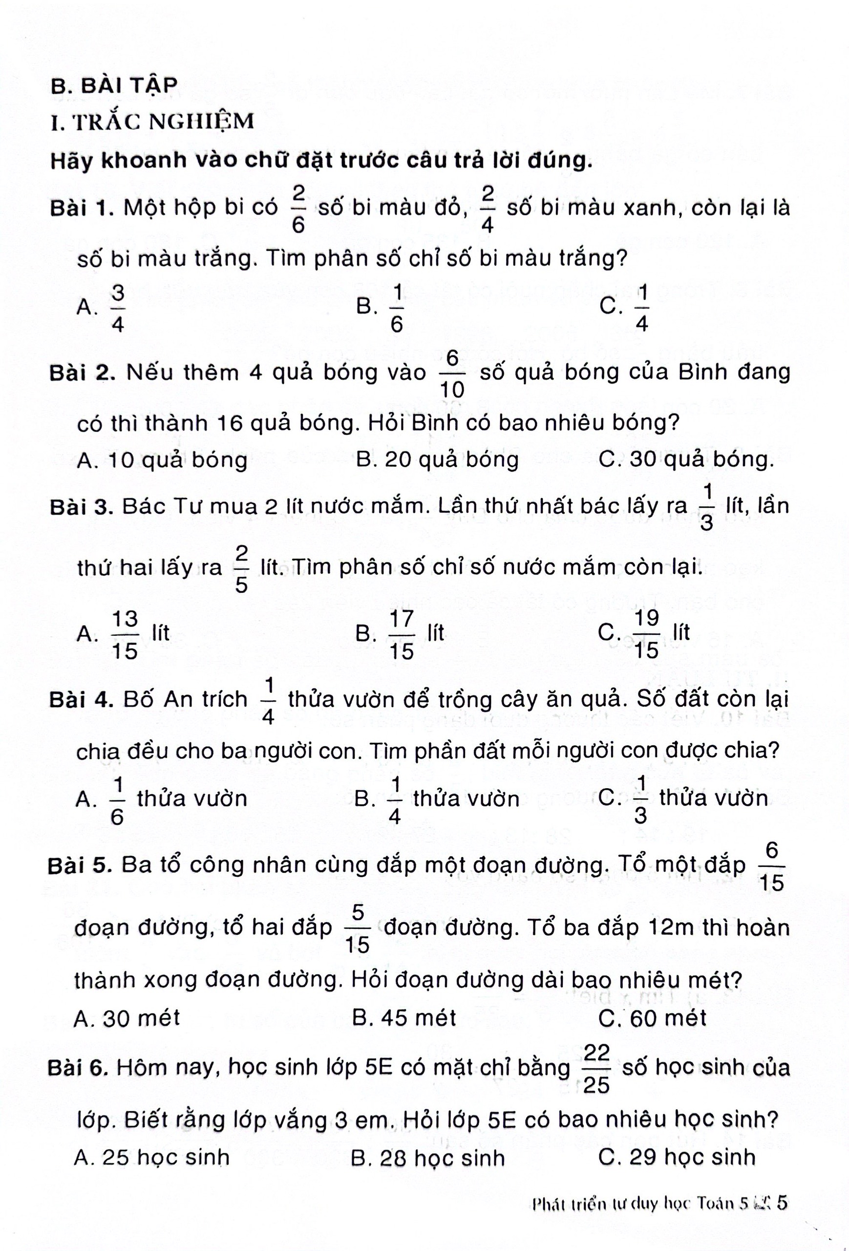 phát triển tư duy học toán 5 (theo chương trình gdpt mới)