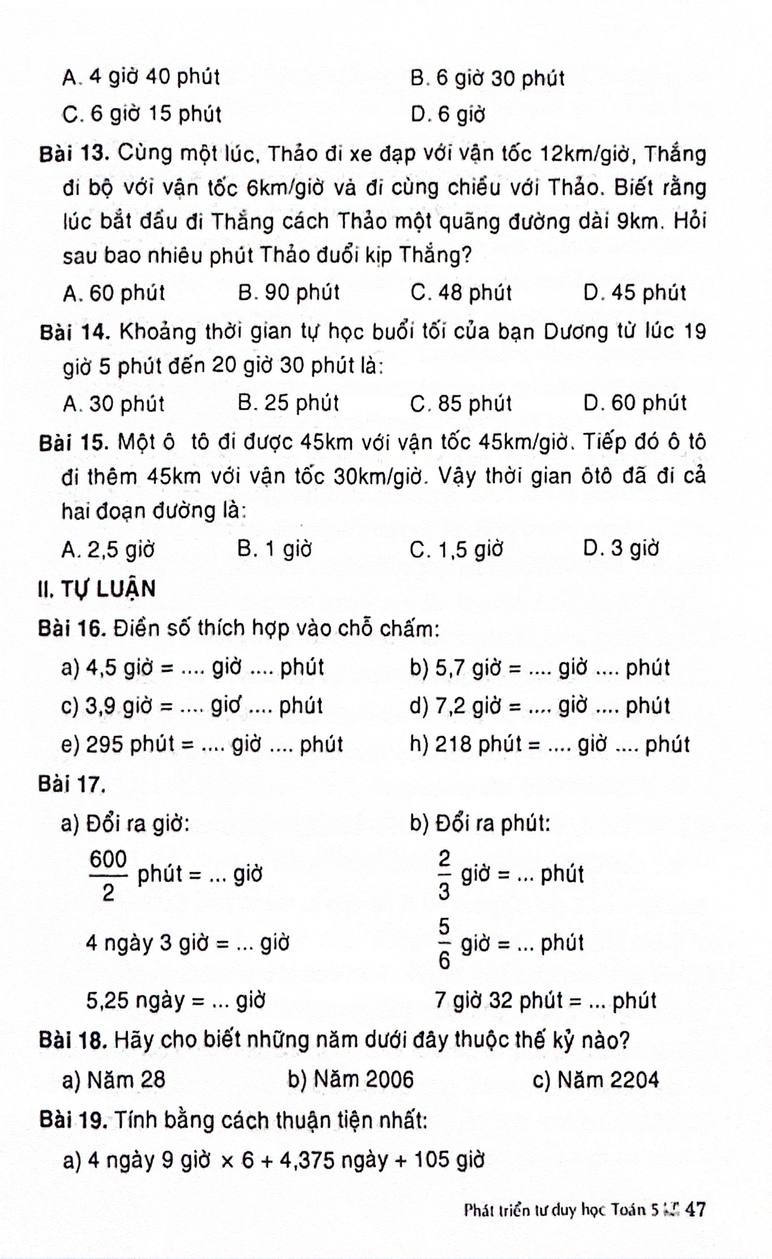 phát triển tư duy học toán 5 (theo chương trình gdpt mới)