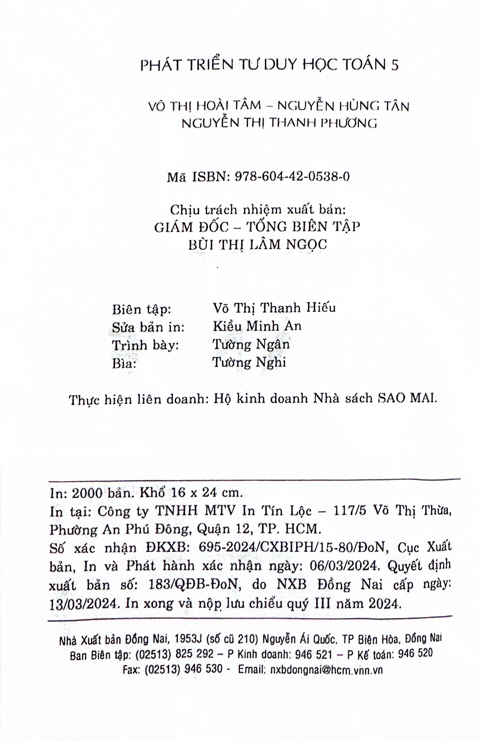 phát triển tư duy học toán 5 (theo chương trình gdpt mới)