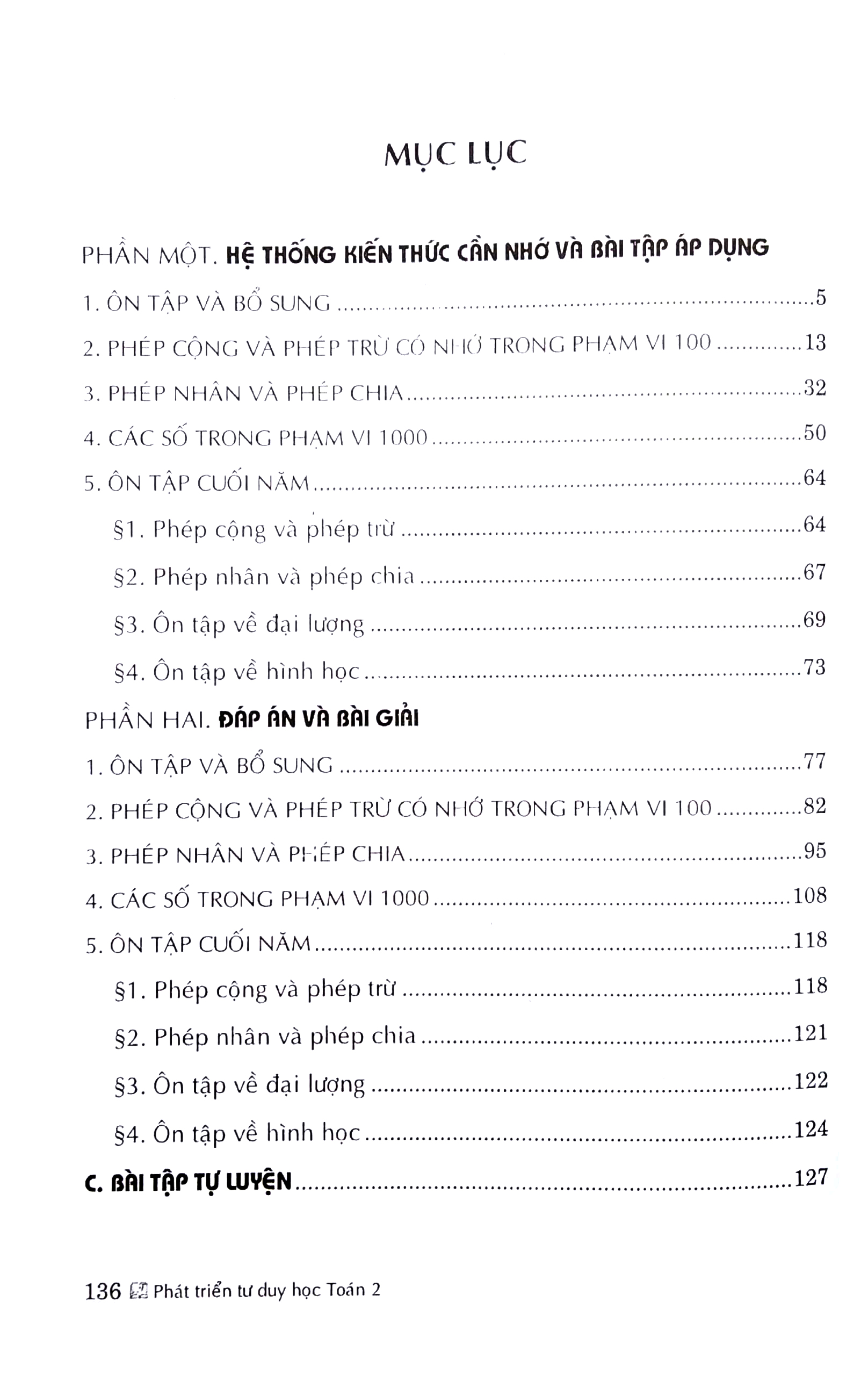 phát triển tư duy học toán lớp 2