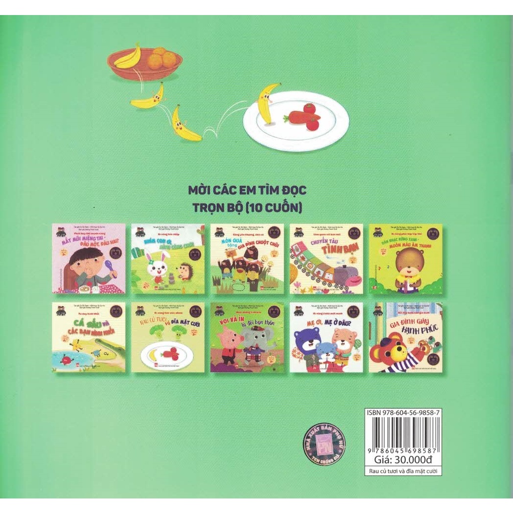 phát triển tư duy - kĩ năng cho bé: kĩ năng làm việc nhóm - rau củ tươi và đĩa mặt cười