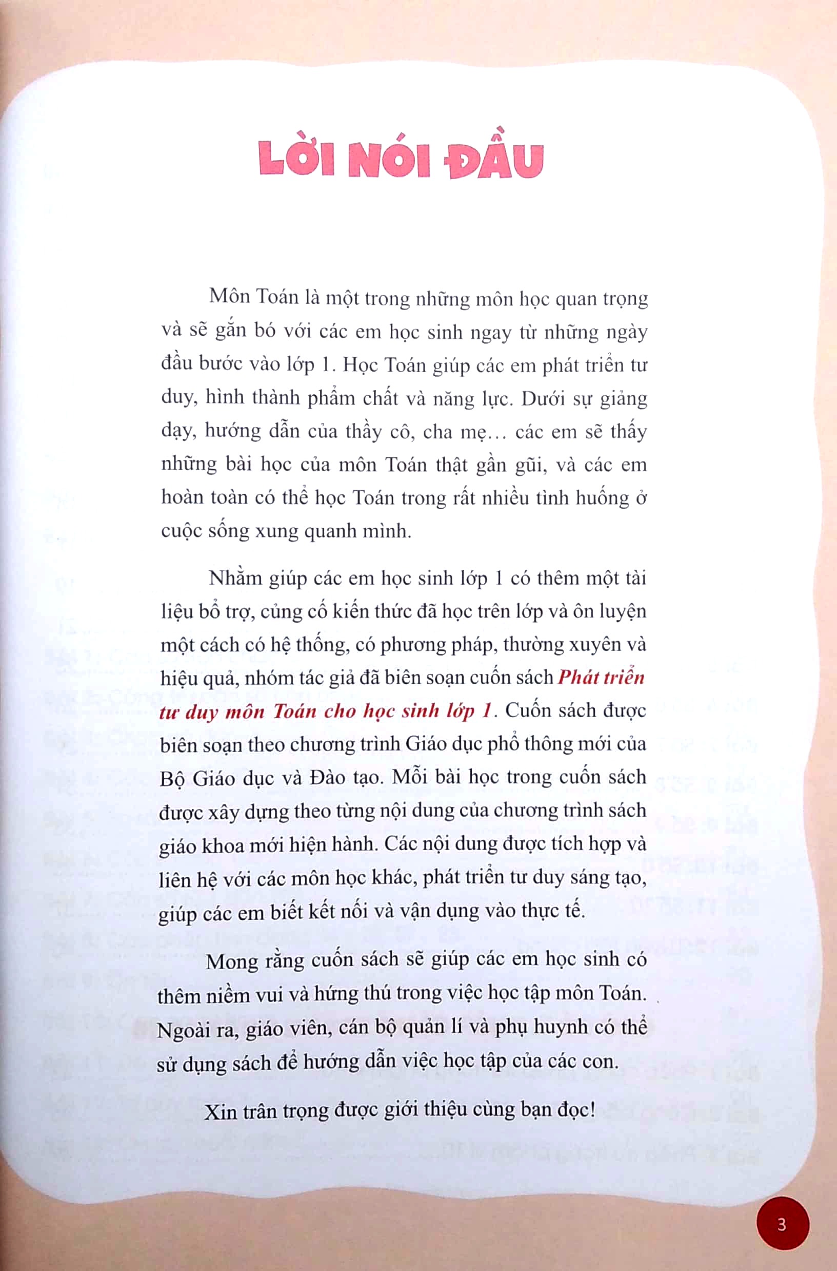 phát triển tư duy môn toán cho học sinh lớp 1